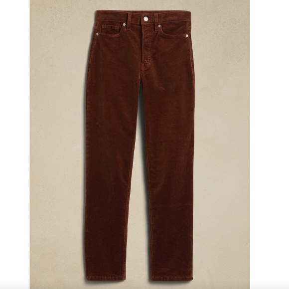 New BANANA REPUBLIC Size 27 High Rise Straight Leg Corduroy Pants Ankle Length - Picture 1 of 5